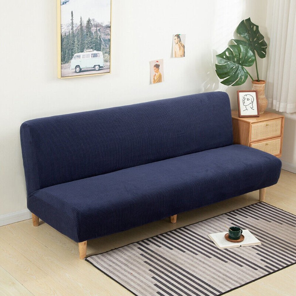 Futon Full Size Royal Blue Deluxe Upholstery Tapestry Futon Cover By O’fit NEW